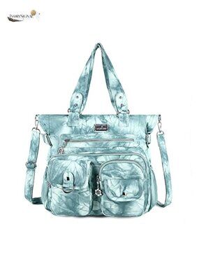 Women's PU Leather Satchel Handbag Large Tote with Pockets Adjustable Strap